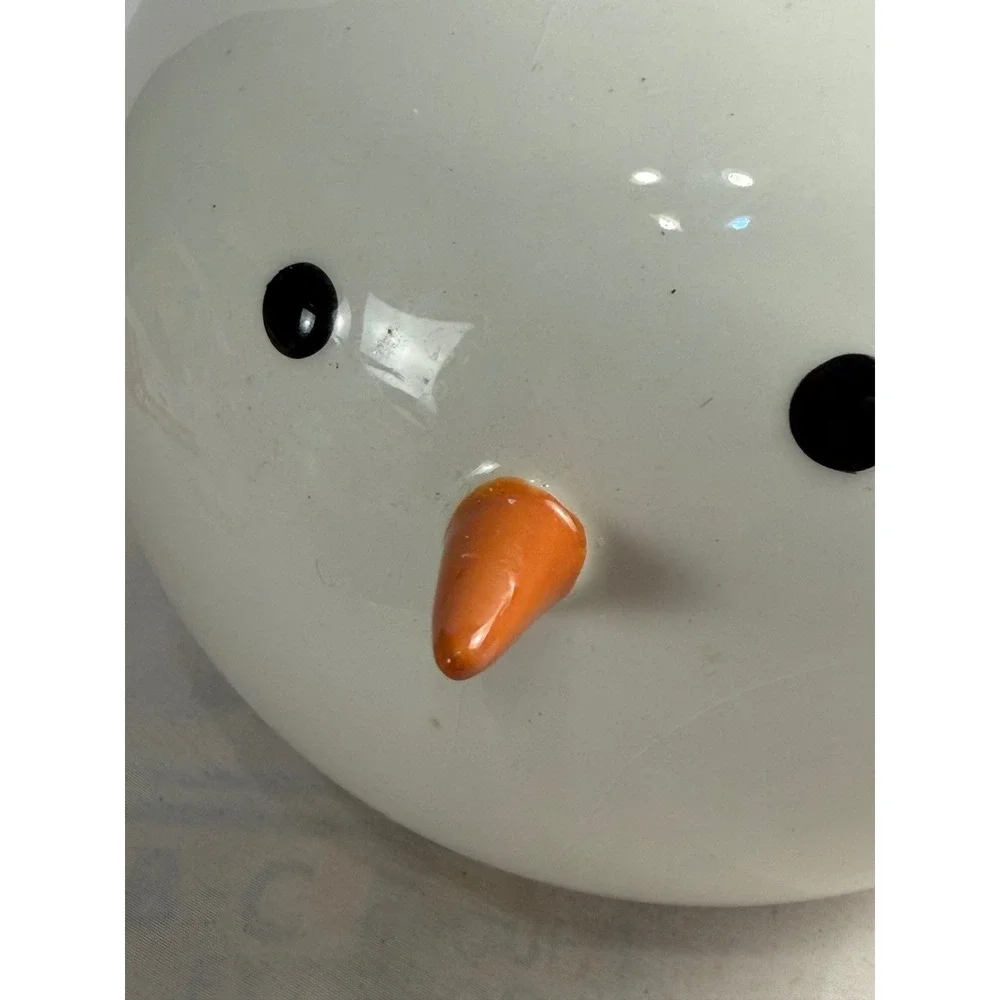 Vintage Mercuries Co Snowman Cookie Jar Christmas Ceramic Holiday Canister